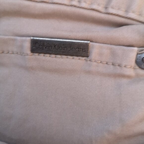 Calvin Klein Men's Size 38/32 Tan Slim Straight Casual Pants - Picture 4 of 10